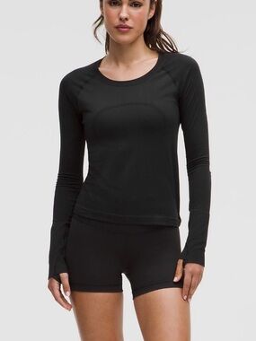 Lululemon Swiftly Tech Ling Sleeve Shirt 2.0- Black-8